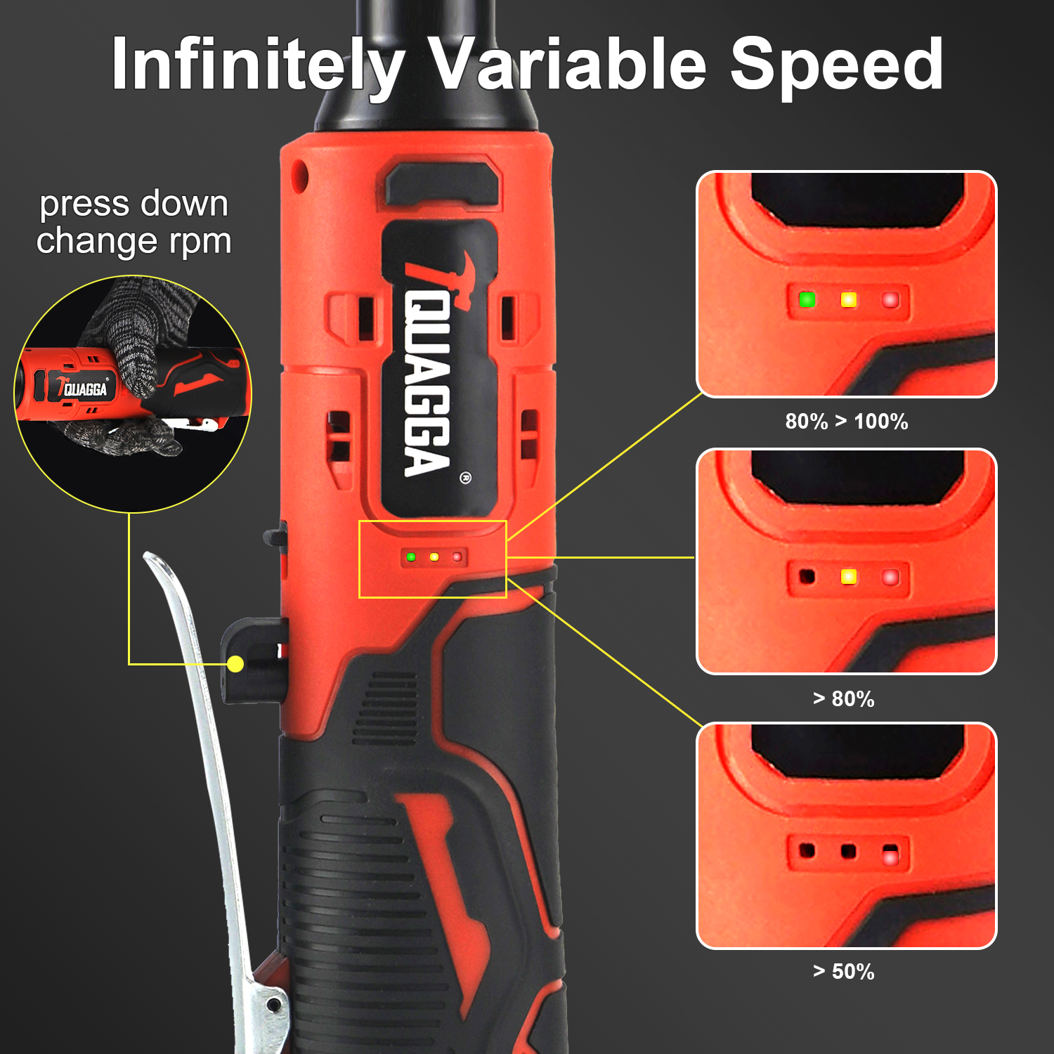 TQUAGGA Cordless Electric Ratchet Wrench Set, 12V, 45ftlbs,Variable Speed Power Ratchet Wrench,with Batteries2,Automotive Repair Tools, Electric Tools Cordless,Hardware,Impact,Heavy Duty 3