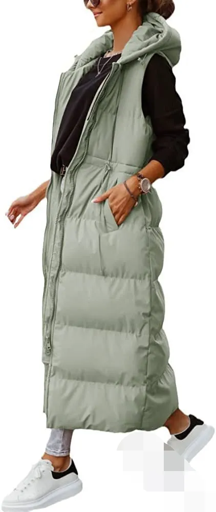 Solid Color Hooded Long Cotton Suit Slimming Green - Shop at LoveMi