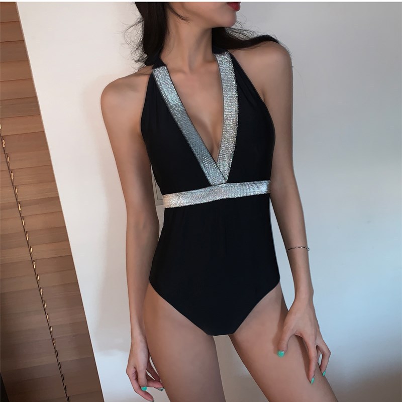 Fashion Sexy V-neck Slim Bikini Triangle Stitching