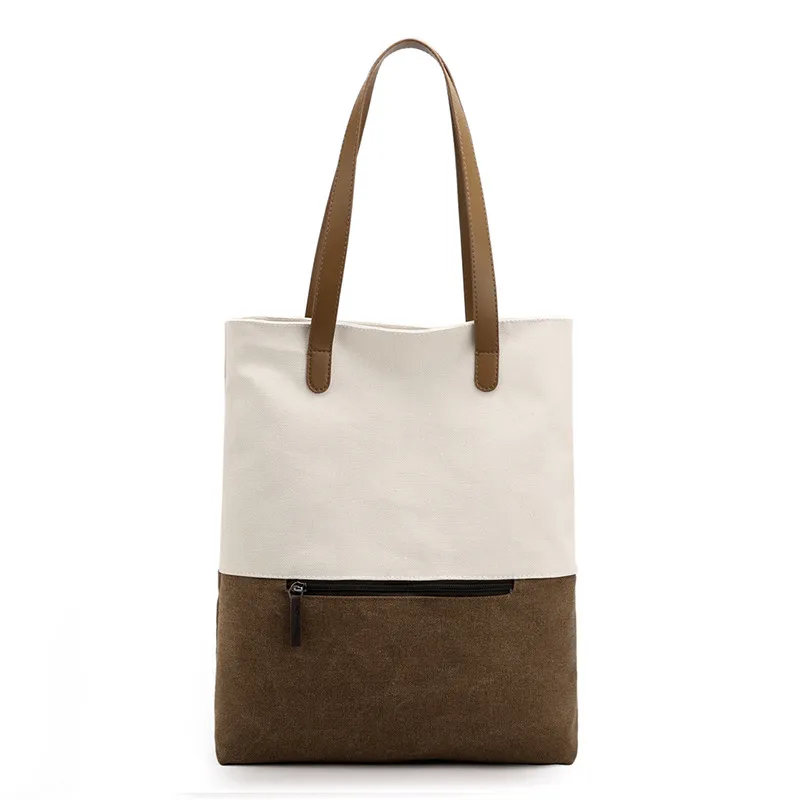 Canvas Handbags Leisure Travel Dual-use Backpack Ladies - White