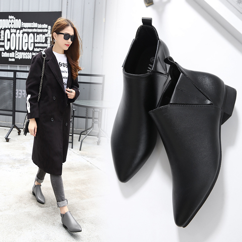 Women's Plus Size British Style Flat Suede Leather Shoes