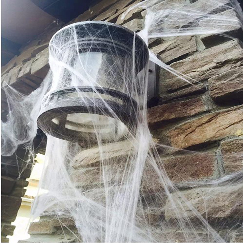 Halloween decoration scene spider cotton web props (white