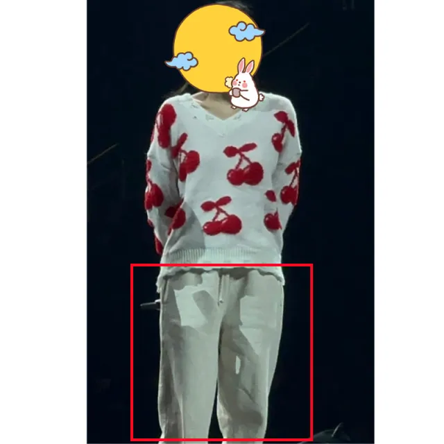 V neck Hole Loose Pullover Cherry Sweater Women Pants - Shop at LoveMi