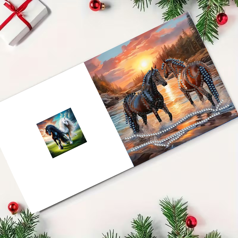 DIY Diamond Painting Kit Birthday Card Kit, Unique Animal And Horse Pattern Design, Water Diamond Diamond Painting Art Mosaic Postcards, Festival Cards Perfect For Families, Friends, And Lovers, Handm — foto 5