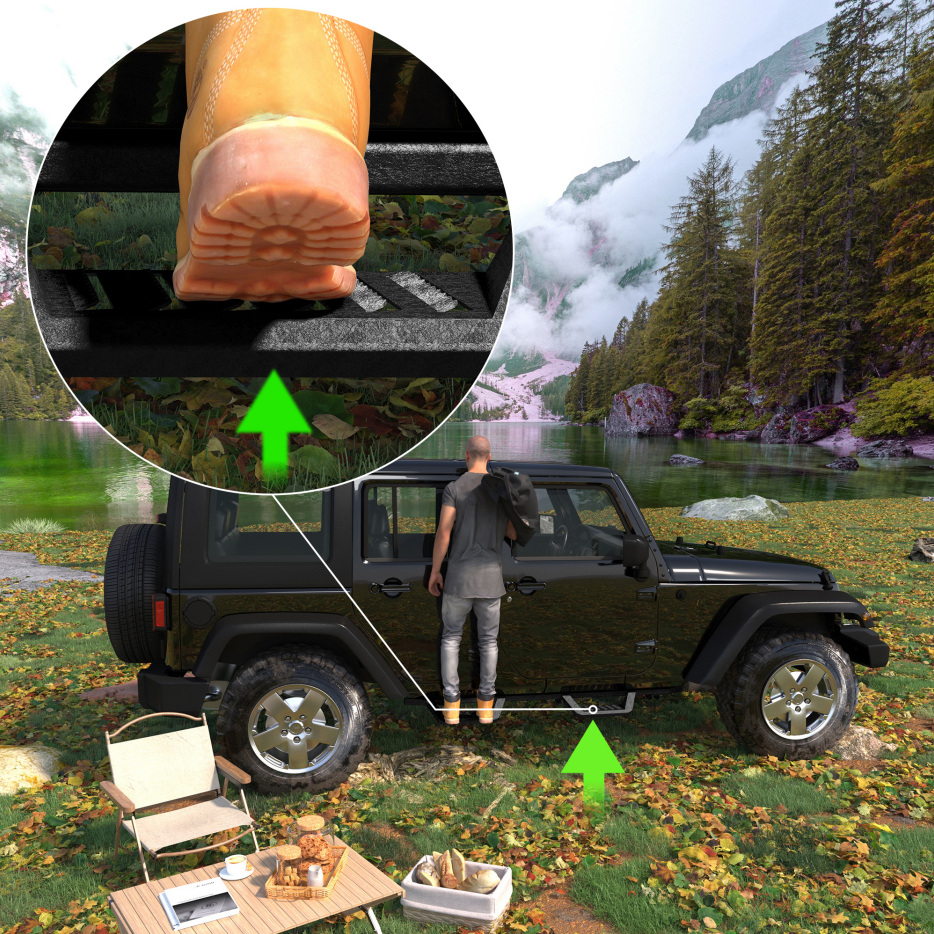 Bars Running Boards Compatible With Wrangler JK 4 Doors