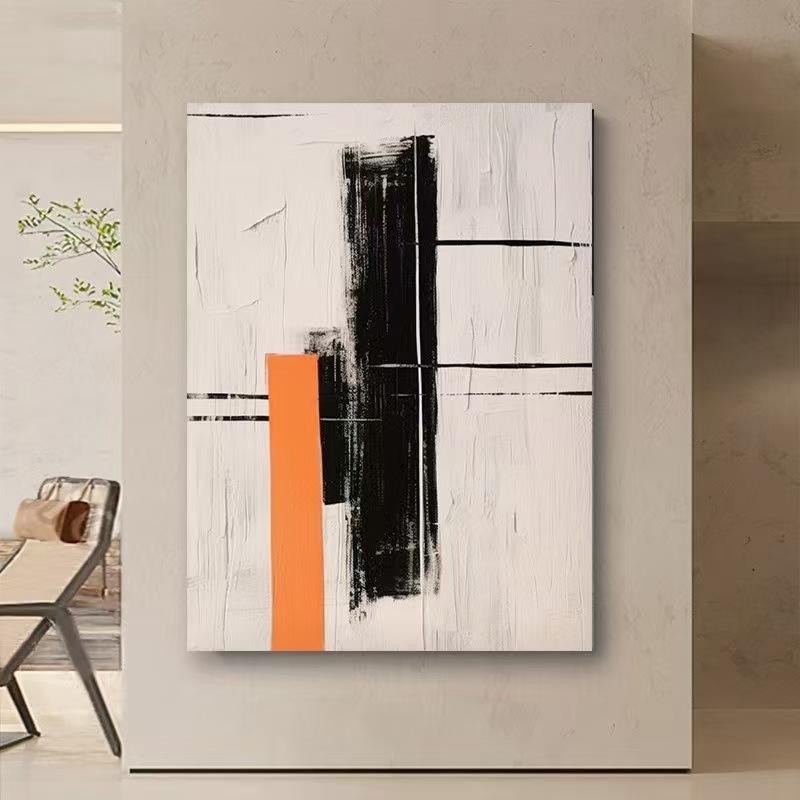 Hand Drawn Oil Painting Wabi Sabi Style Abstract Decorative Painting Modern Niche Art Abstract Texture For Living Room Home Decor Art No Framed 3