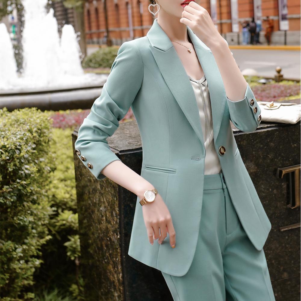 Green Suit Jacket Female Korean Style Fashion Temperament Goddess Fan Xiao Suit Professional Suit