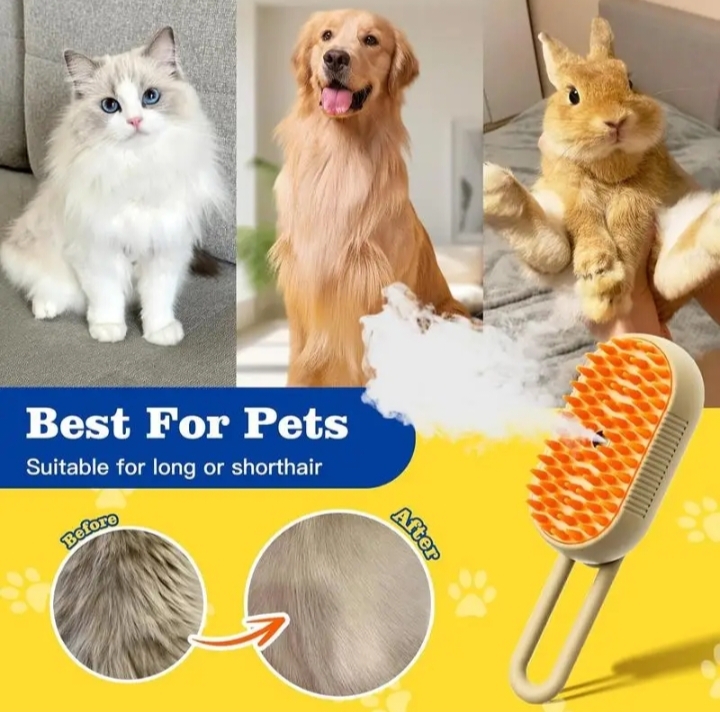 Electric Spray Pet Brush Grooming Comb With Steamer For Loose Hair Removal thumbnail 7