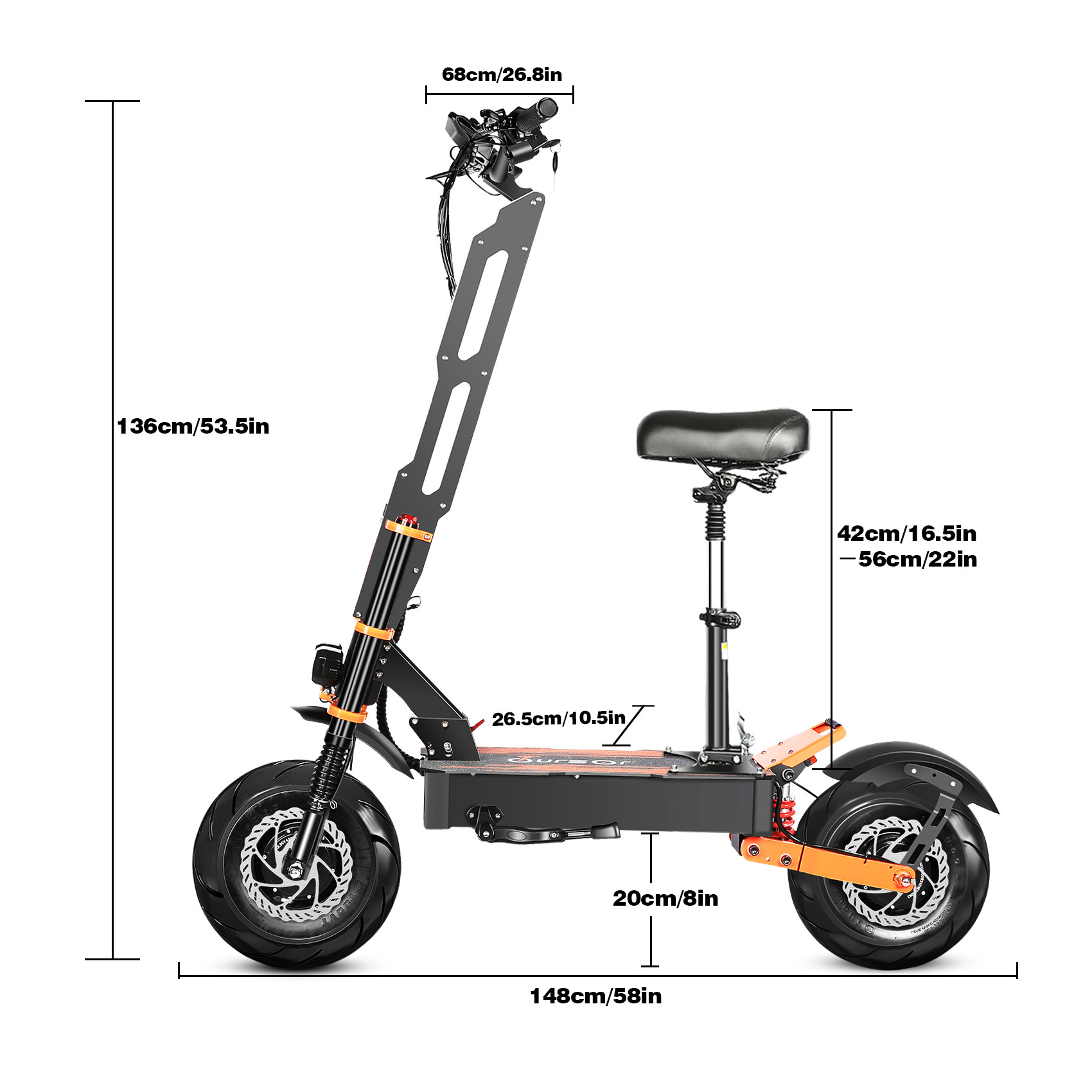 X8 Commuter Electric Scooter With 13-inch Wheels And 32 Mph Highway-Rated Tires