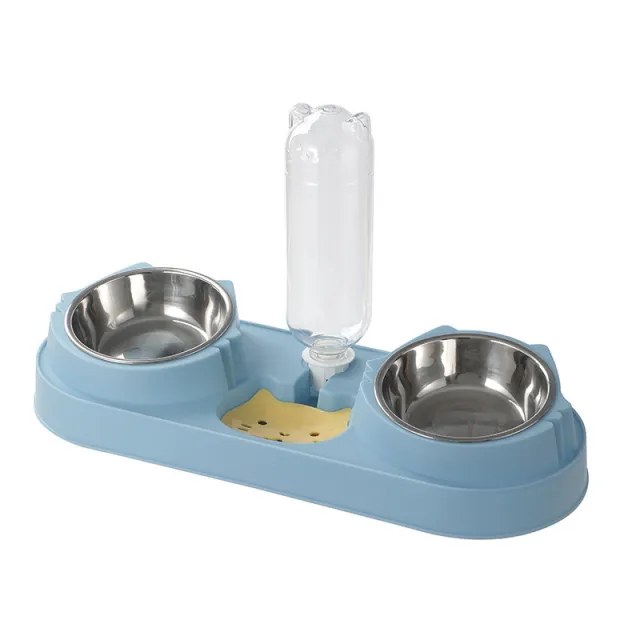 Automatic Drinking Water Anti spill Food Bowl Pet Blue Stainless Steel Models - Shop at LoveMi
