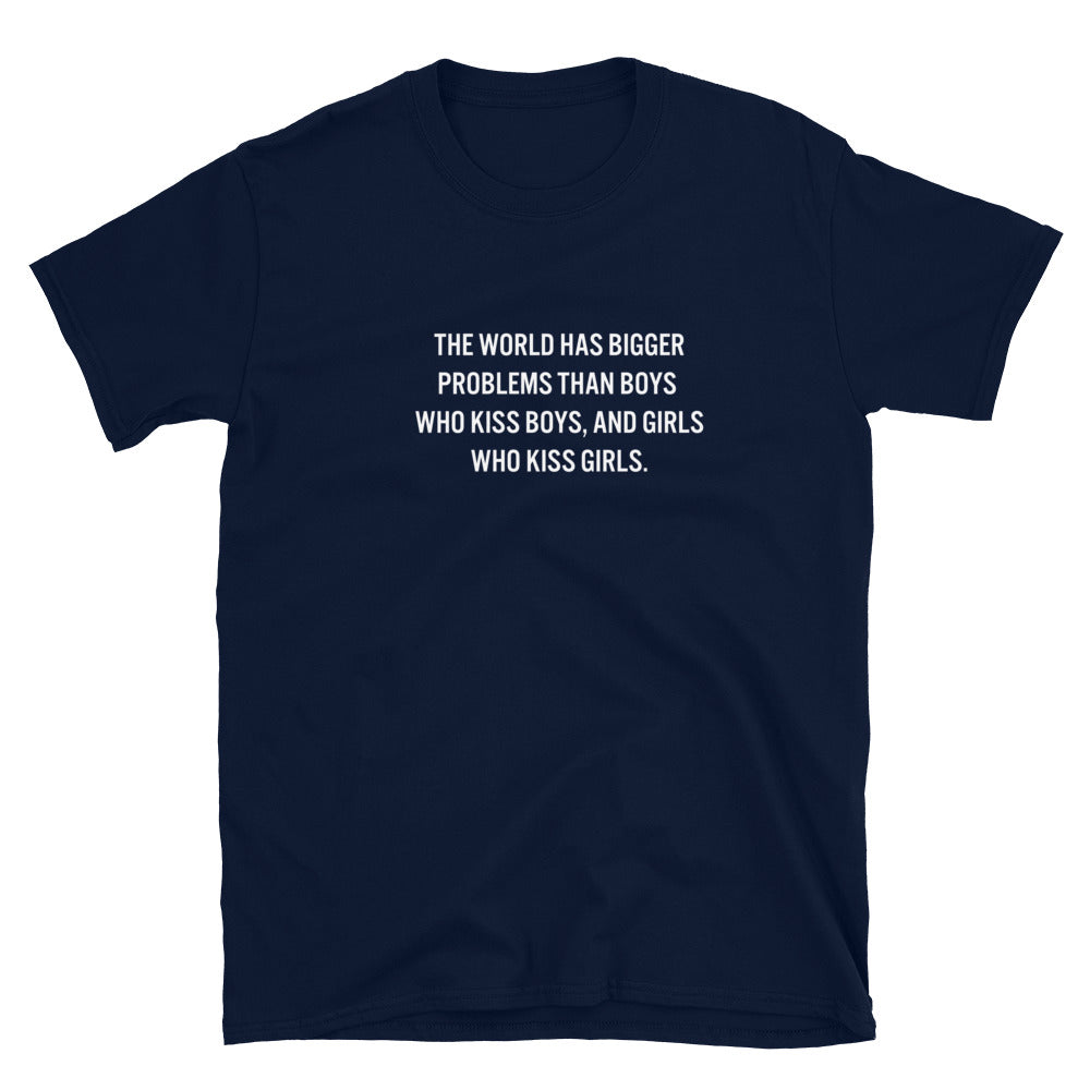 The World Has Bigger English Letters European And American Street Style Short Sleeve T-shirt