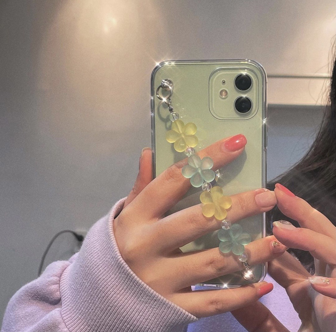 Korean Wind Flower Butterfly Bracelet Phone Case