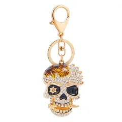 Creative Diamond Skull Metal Keychain Fashion - 5767Gold - View 1