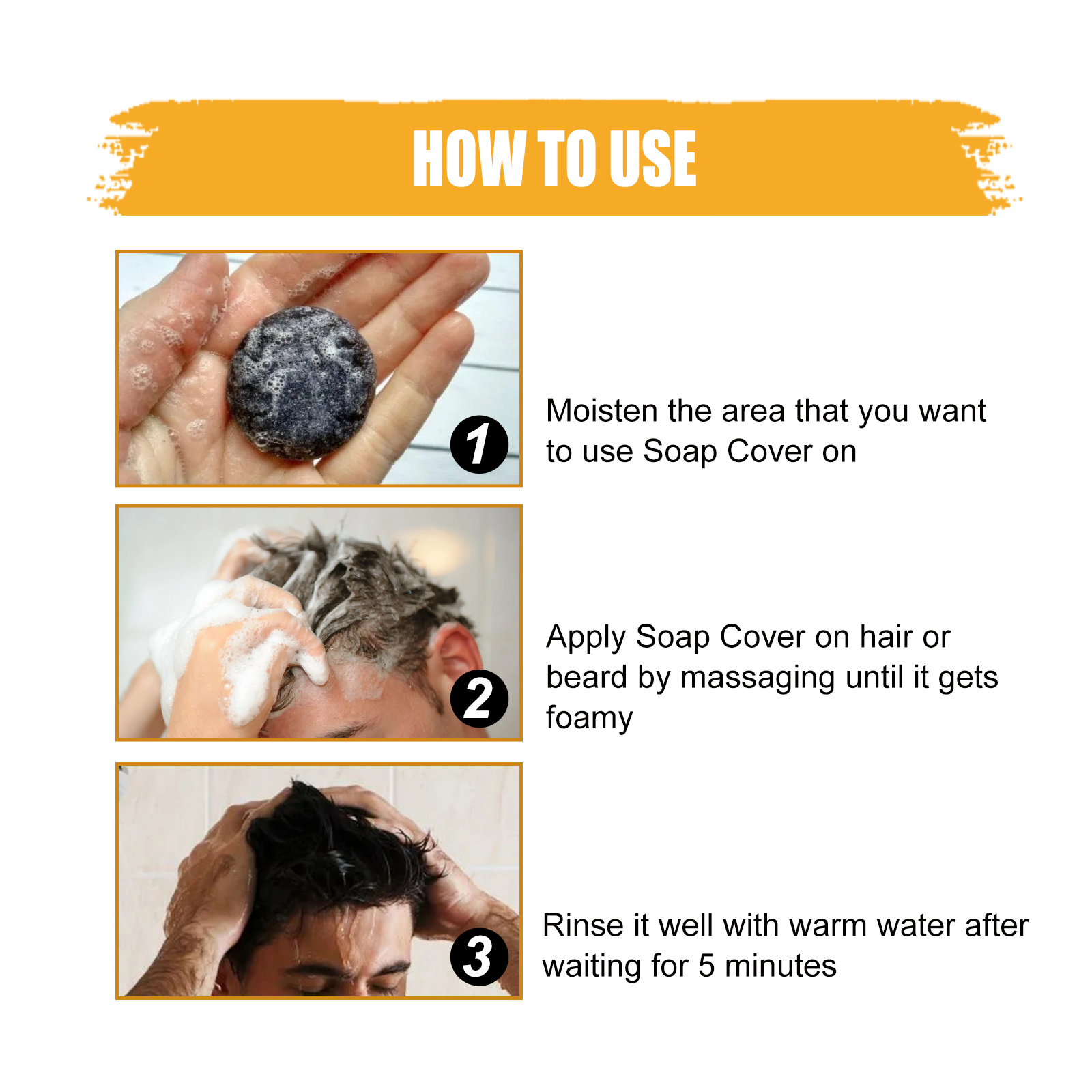 Cleaning And Moisturizing Black Shiny Hair Care Shampoo Soap image 3