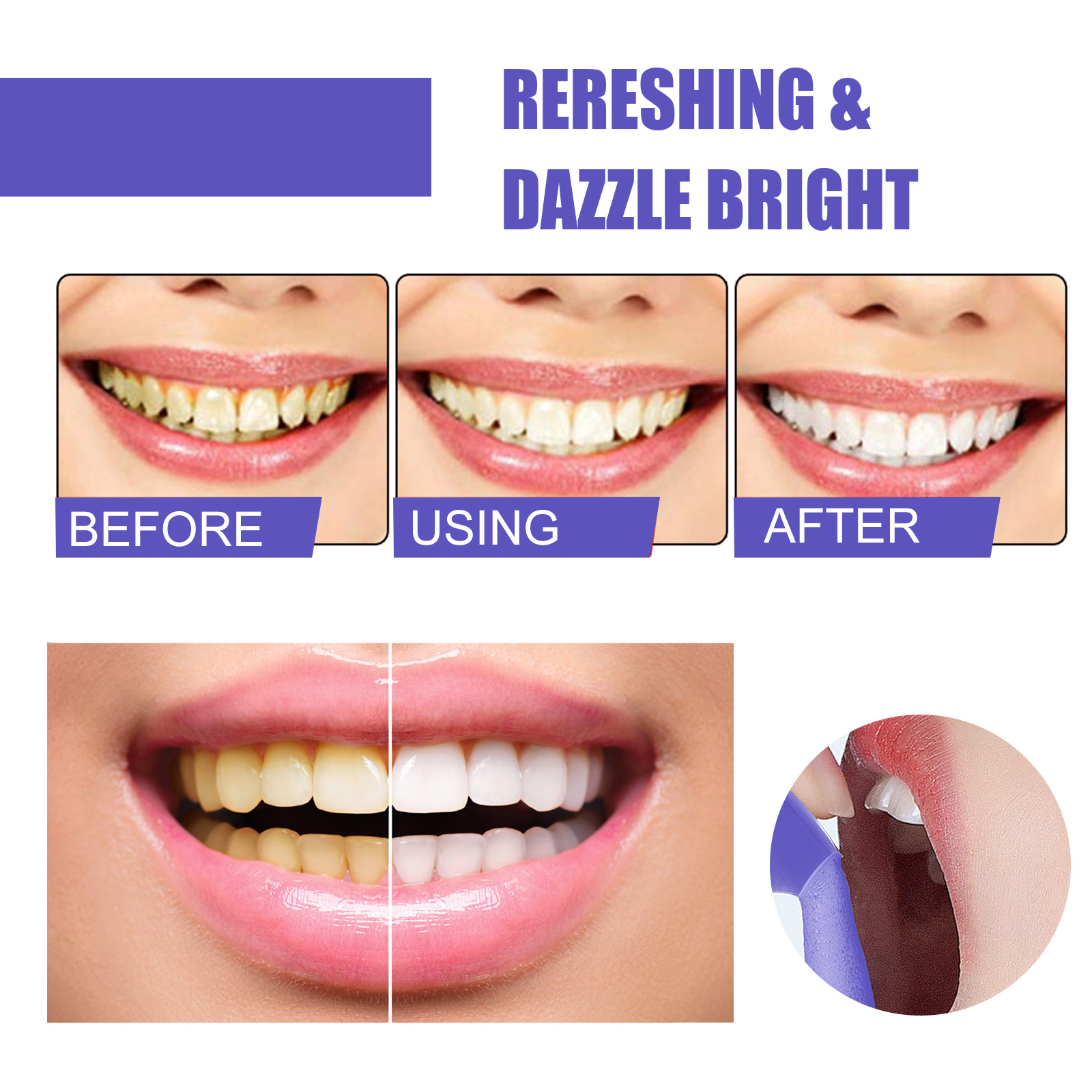 EELHOE V34 Foaming Whitening Toothpaste Toothpaste To Clean Tartar Stains, Freshen Breath And Whiten Teeth image 3