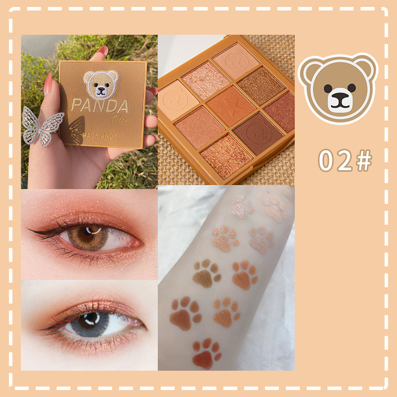 Makeup Eyeshadow Palette Pearly Matte Easy Color Sequins 2Caramel Orange Brown Bear - Shop at LoveMi