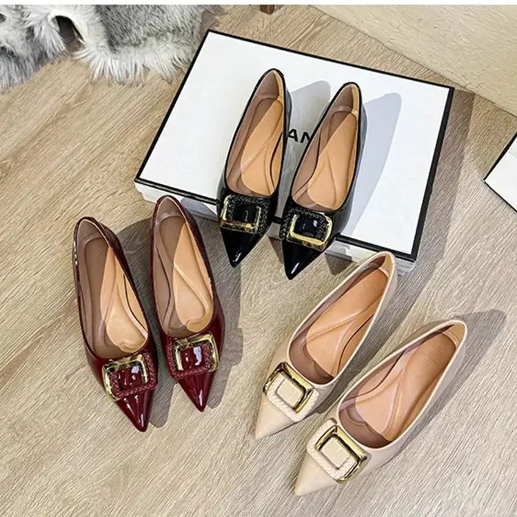 French Pointed Shallow Mouth Single Shoe Women's