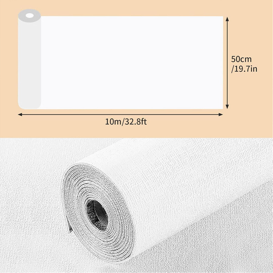 10M Thicken Self Adhesive Thermal Insulation Wallpaper Linen Plain Wall Sticker — image 5
