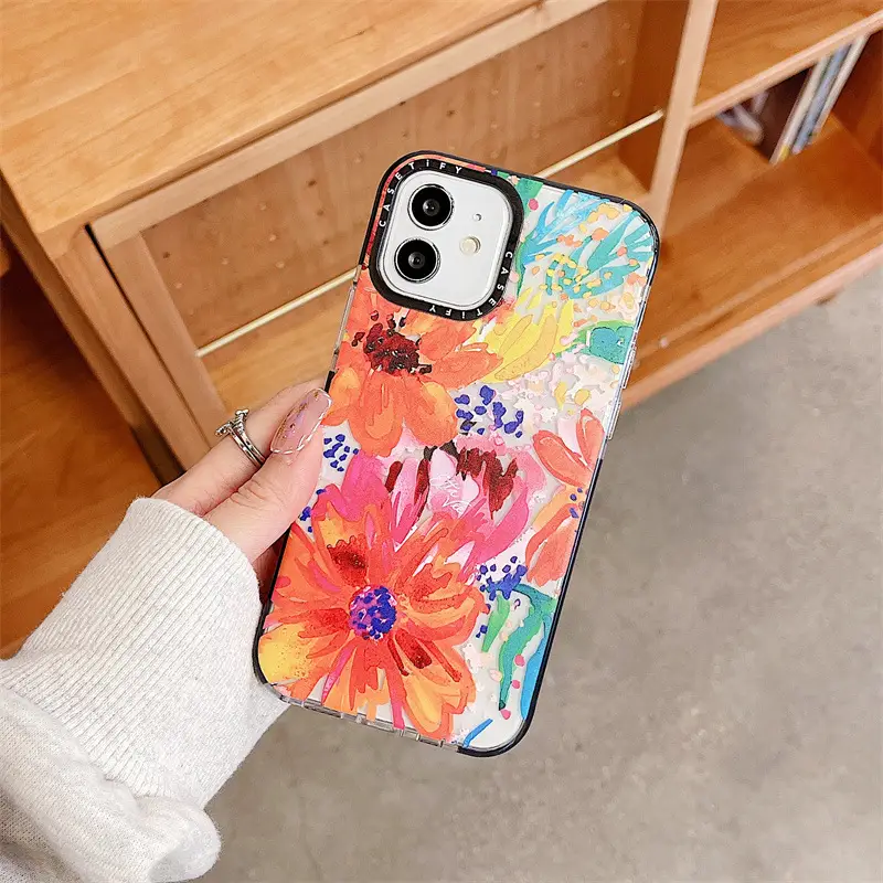 Art Style Oil Painting Flower Mobile Phone Case Anti-fall