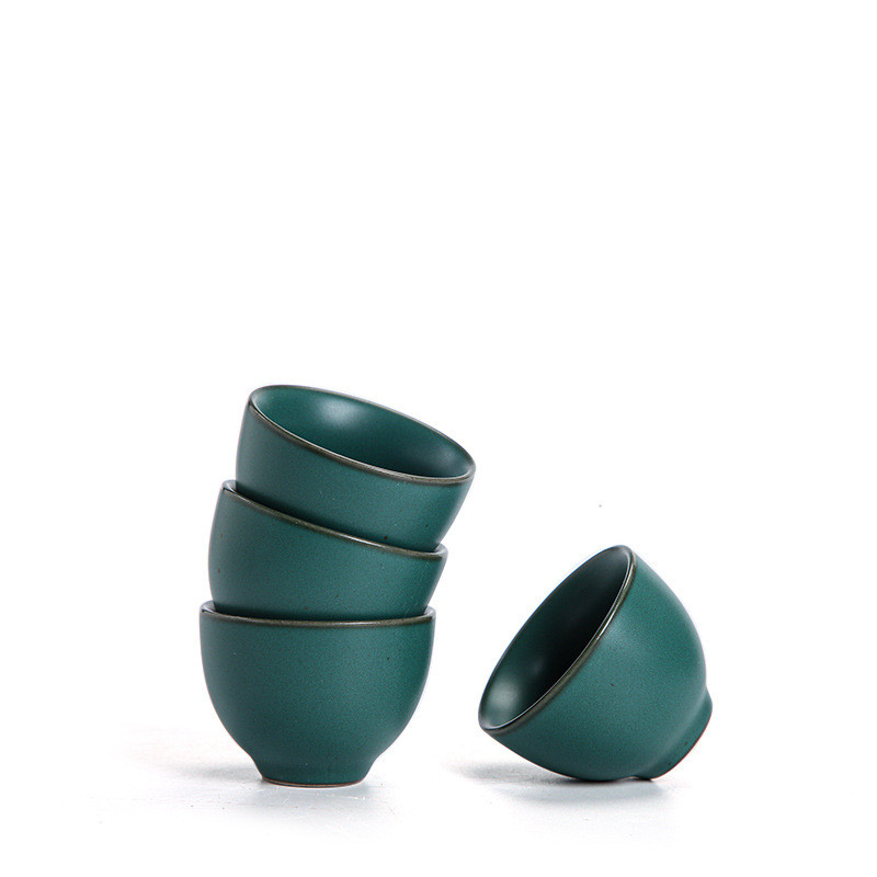 Pure Color Simple Ceramic Kung Fu Tea Set Small Cup
