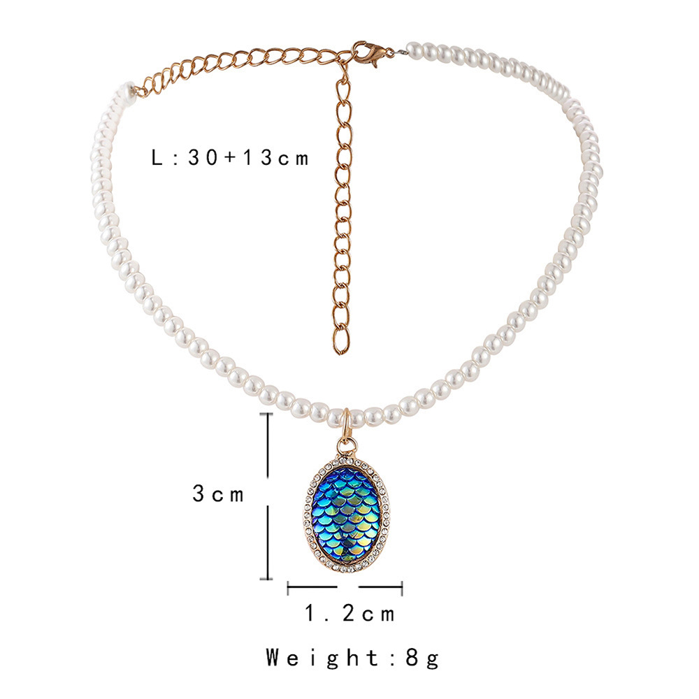 Cross-border European And American Personality Retro Mermaid Scale Pendant
