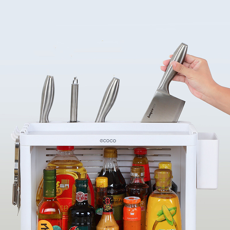 Title 3, Double-layer kitchen shelf knife rack storage box