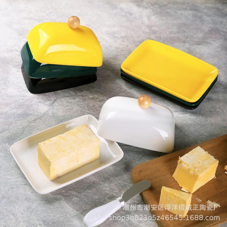 Simple Ceramic Butter Dish With Lid