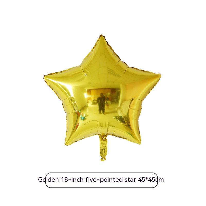 Title 5, 18-inch Five-pointed Star Aluminum Foil Balloon