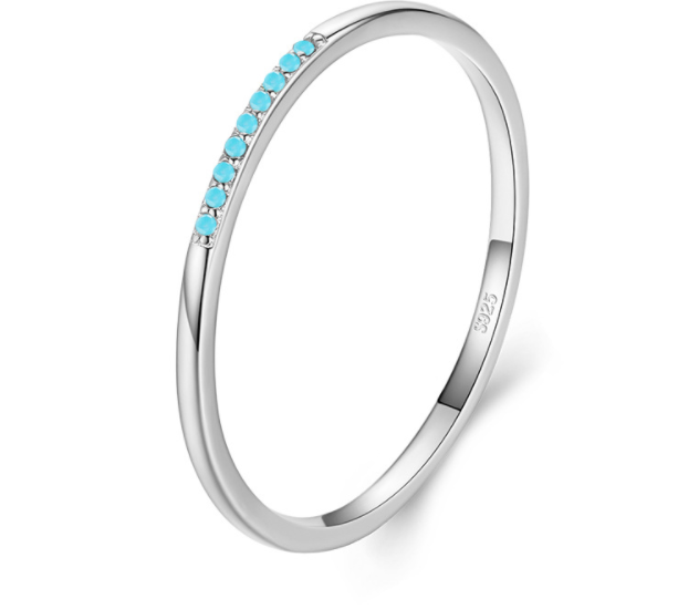 S925 Sterling Silver Rainbow Stone Ring Female Gypsophila Index Finger Ring