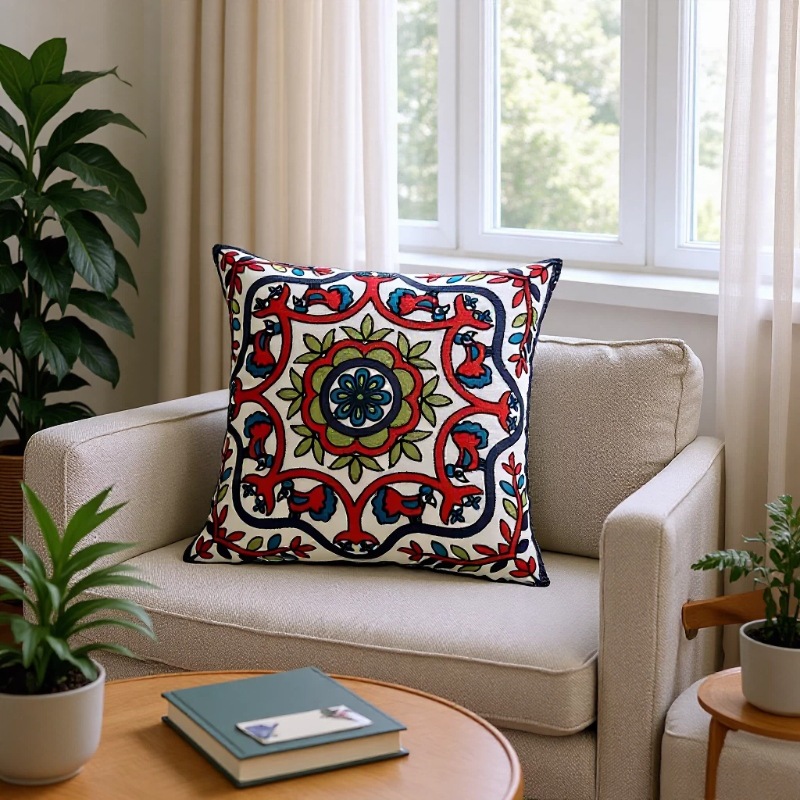 Almohadón Bohemio Bordado Mandala