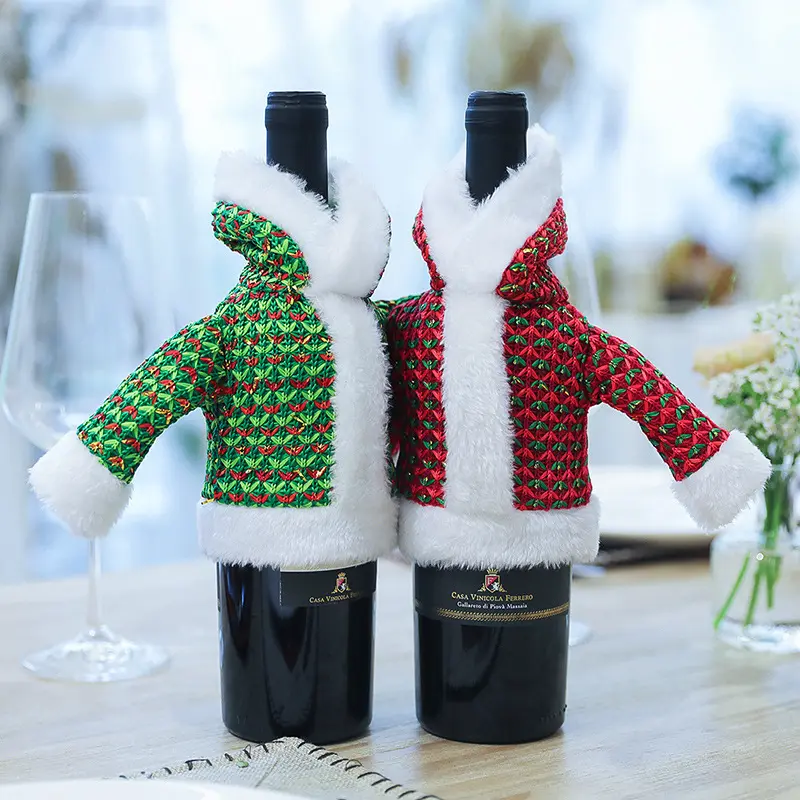 Plush Fabric Clothes Red Wine Set Nordic