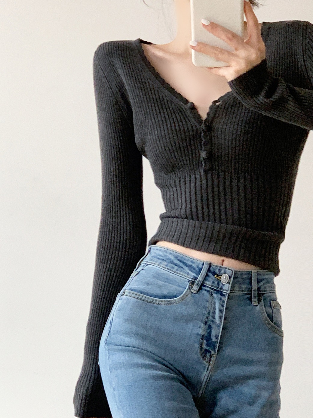 Women's Wool Slim Fit Thin Sweater Bottoming Shirt