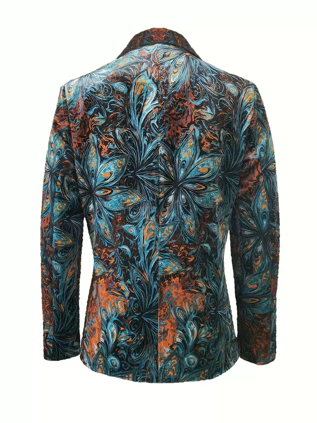 Women’s Printed Suit Jacket with Lining – Autumn Winter Casual Commuter Blazer
