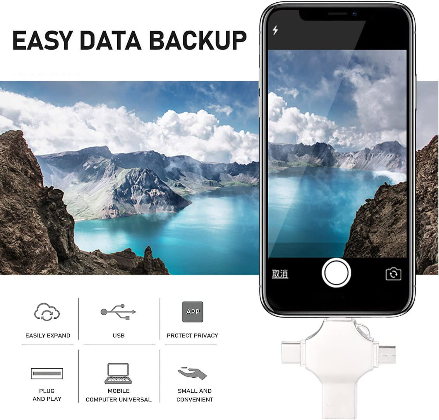 2TB 4in1 Drive Photo Storage Stick OTG For Android PC