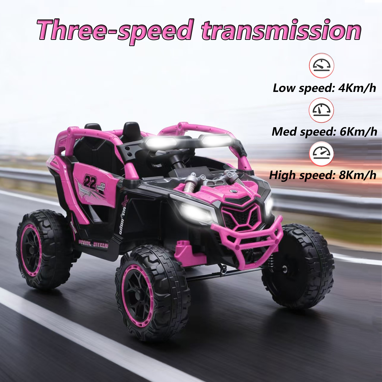 24V 400W Kids Ride On Car UTV W&Parents Remote Control,4-wheel Suspension, 3 Speed, Power Display,Bluetooth,MP3,Music,LED Light, Provide A Speed Of 4-8KM&H For Kids 17