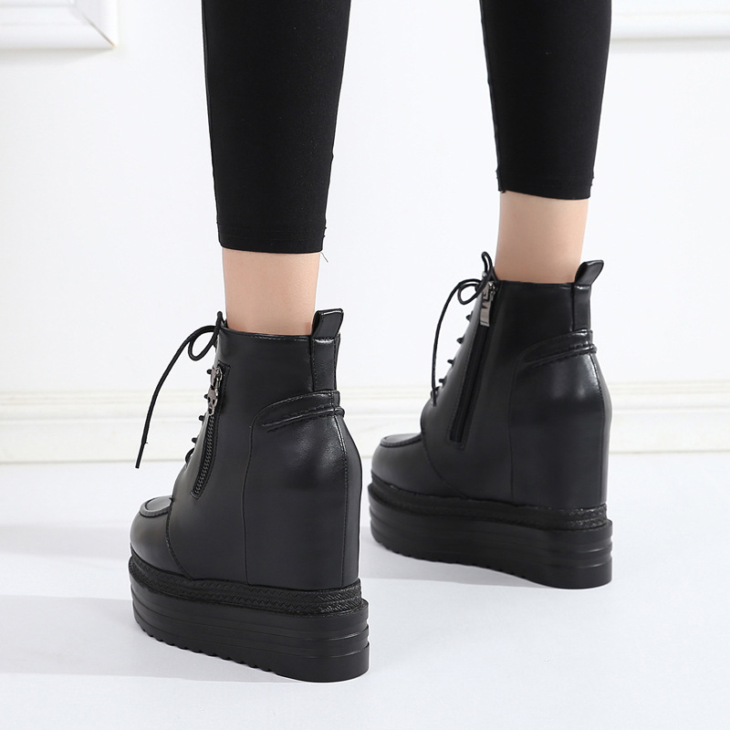 Title 3, Waffle Platform Wedge Booties