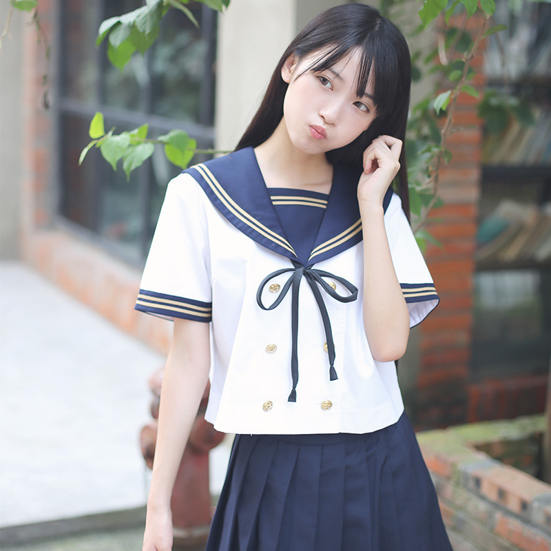 Double Breasted Basic Japanese Sailor Suit