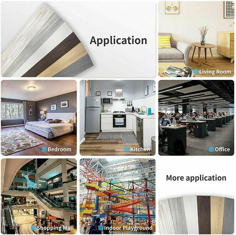 Floor Planks Tiles Self Adhesive Wood Effect Vinyl Flooring Kitchen Bathroom---white