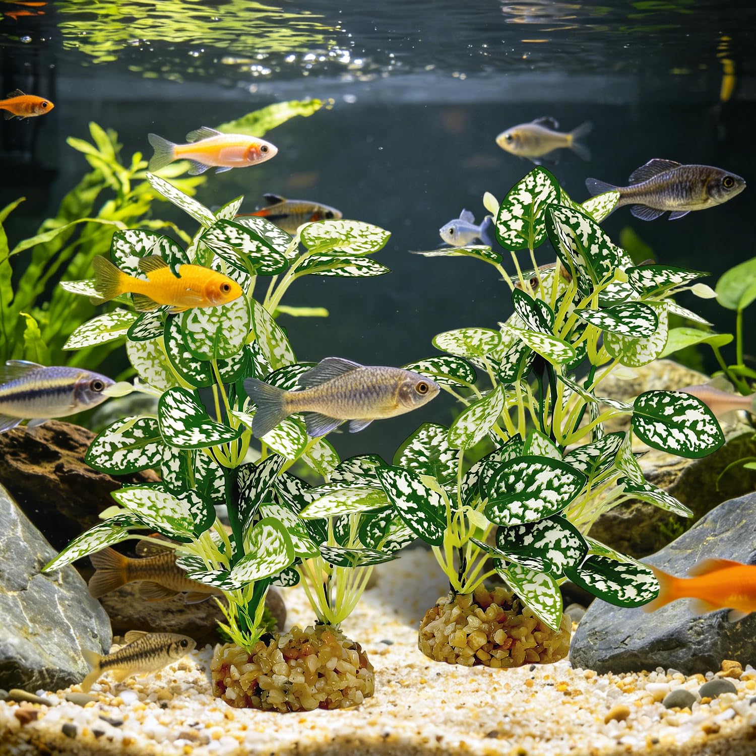 Silk Aquarium Plants 2-Pack, 8.6-inch Artificial Aquarium Silk Plants -  Simulated Fish Habitat Decor, Safe Silk Plants For Aquariums Fish Fishbowl — foto 3