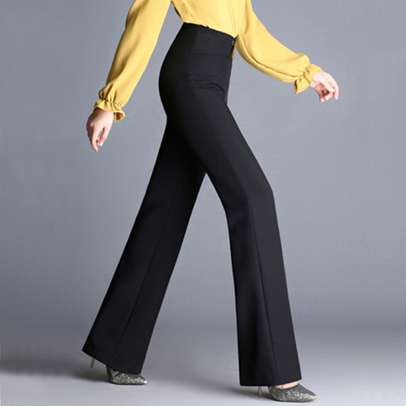 Simple Korean Style Wide Leg Pants Women High Waist