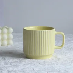 Macaron Candy Color Ceramic Mug - Cream Yellow - View 1