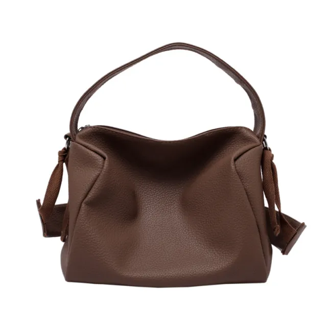 Casual Solid Color PU Trendy Personality Bucket Bag Grey - Shop at LoveMi