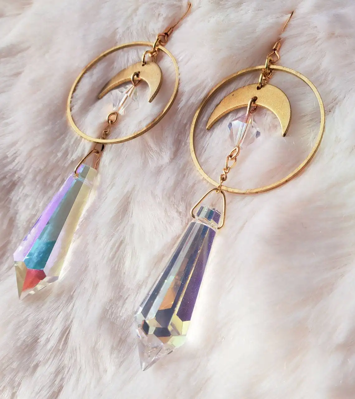 Fashion Moon Crystal Earrings Creative Design