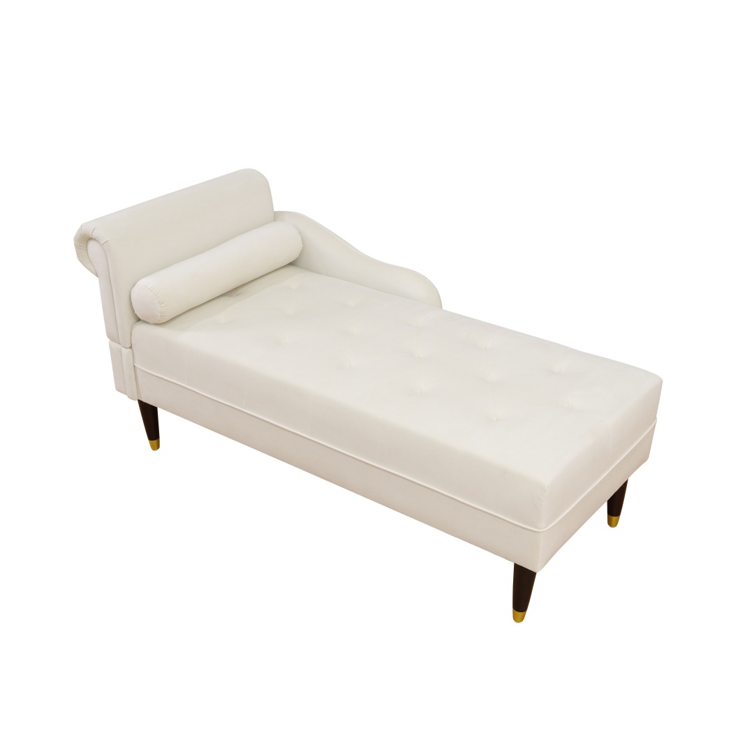 Pickup Only--White Fluffy Fabric Living Room Lounger