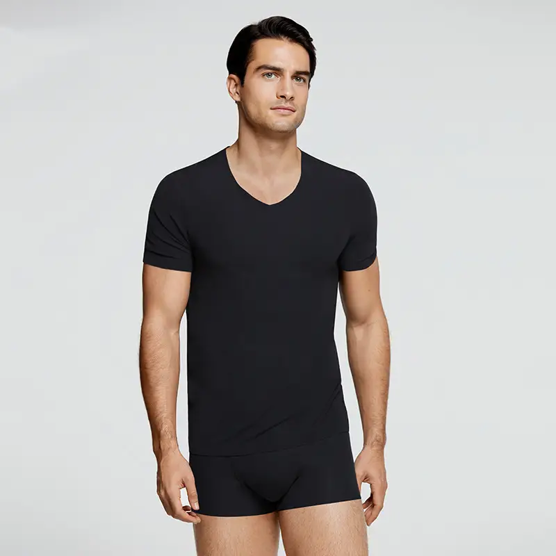 Modal Net Marks Men's Two-piece V-neck Spring And Summer Short Sleeves