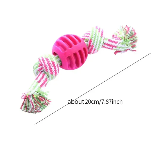 Pet Dog Toy Cotton Rope Double Knot Ball Bite Resistant Tooth Cleaning Toy Ball Pet Supplies Pink - Shop at LoveMi