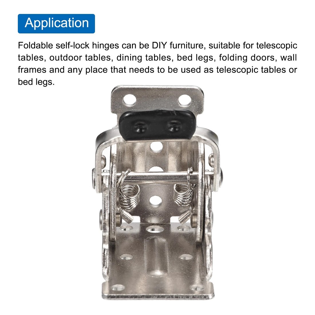 4x Folding Table Chair Leg Hinges 90 Degree Self-Locking Bracket Hinge Hardware 9