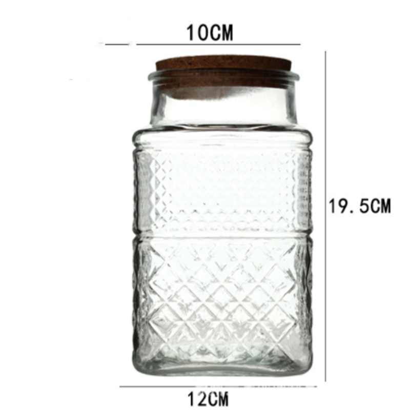 Title 9, New French Glass Sealed Jar Bamboo Lid Moisture...