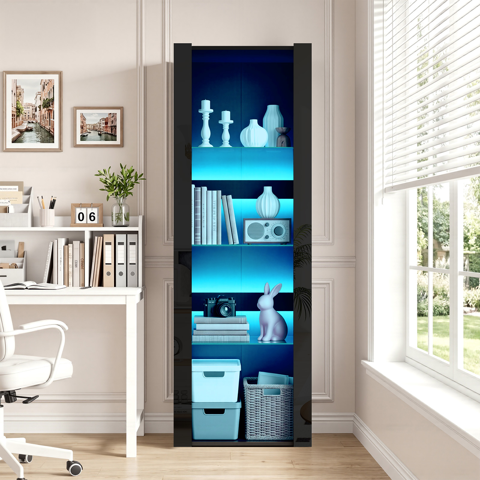 Modern Living Room Cupboard,Display Unit Cabinet Sideboard Free Standing — image 8