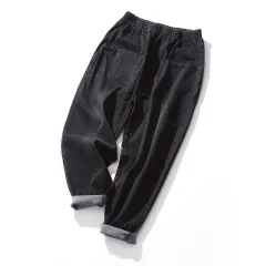 Loose Plus Size Women Stretch Jeans - Black - View 1